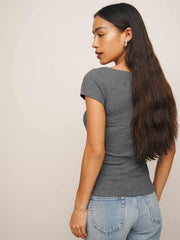 Bardot Ribbed Knit Top