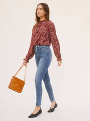 Harper Button Fly High Rise Skinny Jeans