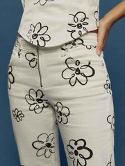 Julianna Zip Mid Rise Straight Leg Jeans