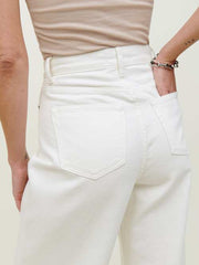 Pleated Reworked High Rise Wide Leg Jeans