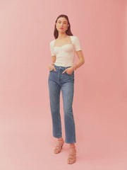 Cynthia Chainlink High Rise Straight Jeans