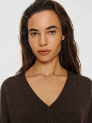 Jadey Cashmere Oversized V-Neck Sweater