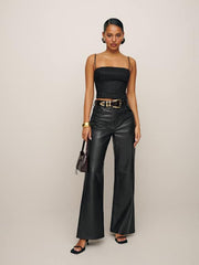 Veda Cary Wide Leg Leather Pant