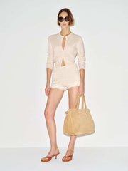 Caspia Cashmere Cropped Cardigan