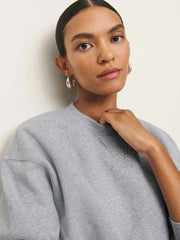 Grace Cropped Vintage Oversized Crewneck Sweatshirt
