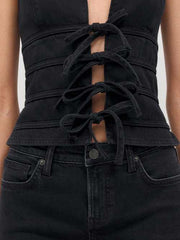 Kyleigh Denim Halter Top