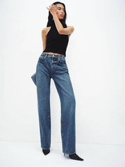 Val 90s Mid Rise Straight Long Jeans