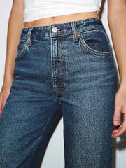 Hunter Stretch Mid Rise Wide Leg Jeans