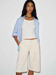 Elio Low Rise 14 In Denim Trouser Shorts