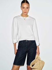 Hayden Mid Rise 8 In Jean Shorts
