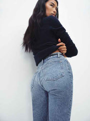 Cynthia High Rise Straight Long Jeans