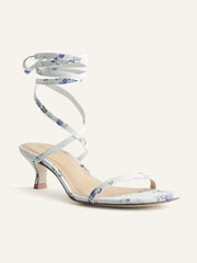 Carina Lace Up Mid Heel Sandal