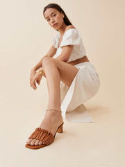 Shereen Ruched Block Heel Mule