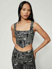 Raya Style Zine Denim Bustier Top