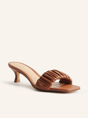 Marcella Ruched Kitten Heel Sandal