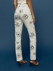 Julianna Zip Mid Rise Straight Leg Jeans