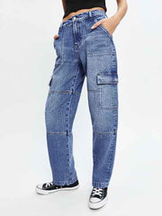 Mckenna Mid Rise Slouch Cargo Jeans