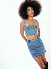 Chrissy Denim Two Piece Set