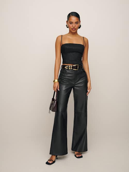 Veda Cary Wide Leg Leather Pant