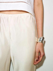 Gale Satin Mid Rise Bias Short Pant