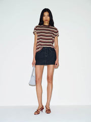 Hazel Low Rise Denim Mini Skirt