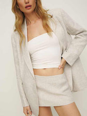 Mia Low Waist Linen Skort