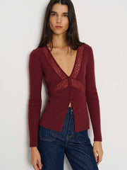 Sunnvia Lace Cashmere Cardigan