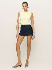 Imogen High Rise Denim Skort