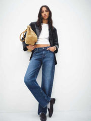 Charlee Low Rise Straight Leg Short Jeans