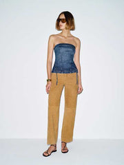 Gabbriette Stretch Denim Top