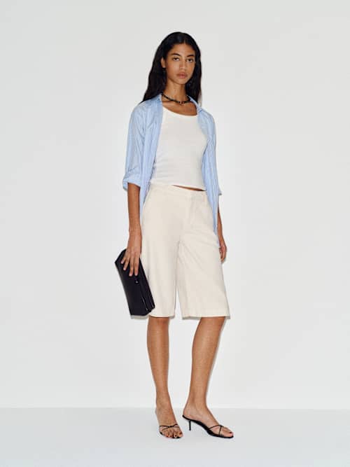 Elio Low Rise 14 In Denim Trouser Shorts