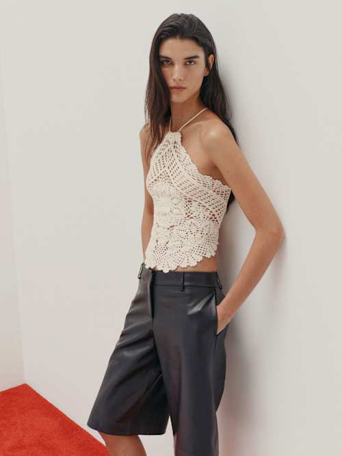 Thea Sheer Cotton Crochet Halter