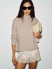 Trista Cashmere Mock Neck Sweater