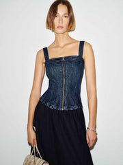 Danielle Stretch Denim Top