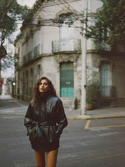 Veda Lennox Leather Oversized Bomber