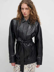 Veda Lennox Leather Oversized Bomber