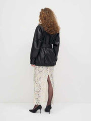 Veda Lennox Leather Oversized Bomber