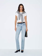 Leda Mid Rise Straight Jeans