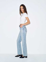 Leda Mid Rise Straight Jeans