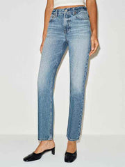 Leda Mid Rise Straight Long Jeans