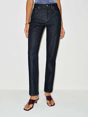 Leda Mid Rise Straight Short Jeans